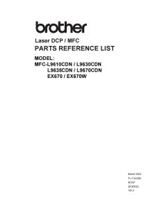 Brother Color-Laser-MFC L9610CDN L9630CDN L9635CDN L9670CDN EX670W Parts List Manual