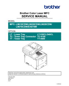 Brother Color-Laser-MFC L9610CDN L9630CDN L9635CDN L9670CDN EX670W Service Manual