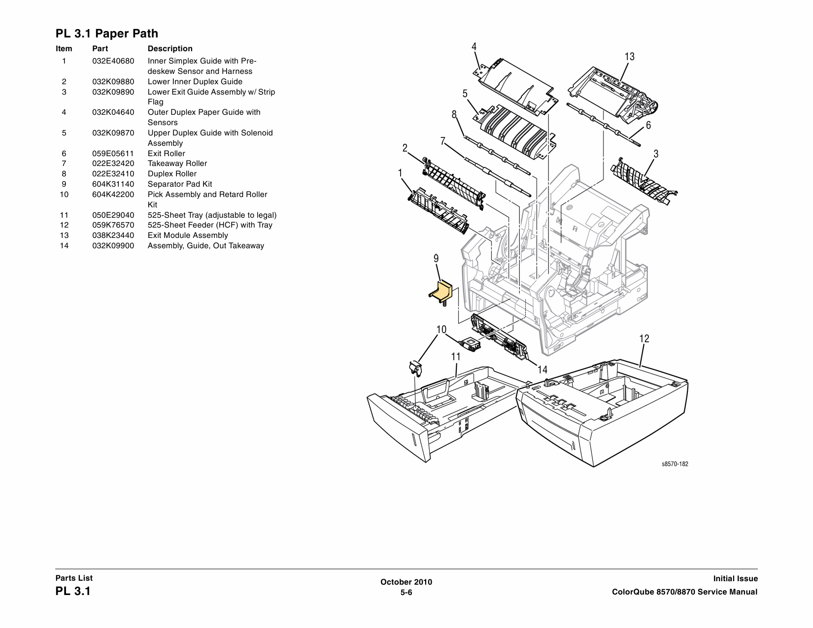 Xerox Printer ColorQube-8570 8870 Parts List and Service Manual