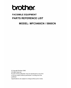 Brother MFC 5460CN 5860CN Parts Reference