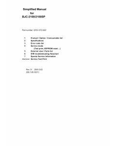 Canon BubbleJet BJC-2100 2100SP Service Manual
