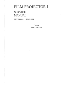 Canon Options Projector-I Film- Service Manual