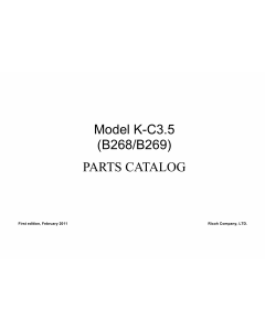 RICOH Aficio MP-1600L2 B268 B269 Parts Catalog