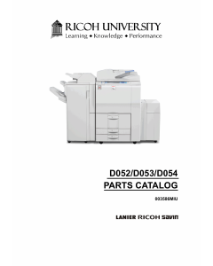 RICOH Aficio MP-5500 6500 7500 6000 7000 8000 2501 2075 D054 D053 D052 B253 B252 B250 B249 B248 B246 B228 Parts Catalog