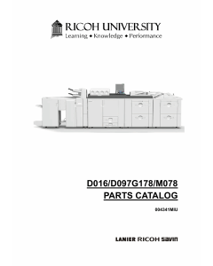 RICOH Aficio Pro-C720s C900s C900 C720 D016 D097 G178 M078 Parts Catalog