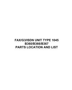 RICOH Options B360 B366 B367 FAX-G3-ISDN-UNIT Parts Catalog PDF download