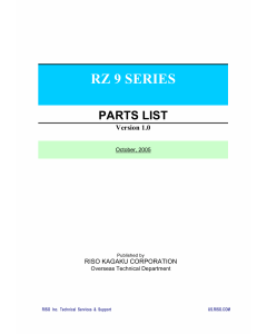 RISO RZ 990 997 970 977 970 977 RV9690 RV9698 Parts List Manual