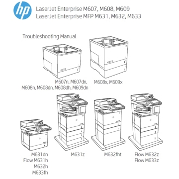 HP LaserJet Enterprise M607 M608 M609 MFP M631 M632 M633 Troubleshooting Manual.