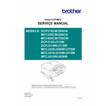 Brother Inkjet-MFC 255 295 495 795 CW-CN DCP375CW 395CN Service Manual