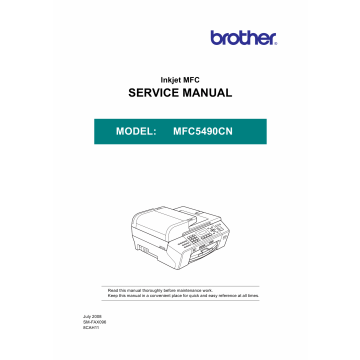 Brother Inkjet-MFC 5490CN Service Manual and Parts