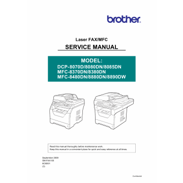 Brother Laser-MFC 8370 8380 8480 8880 8890 DN DCP8070 8080 8085 DN Service Manual