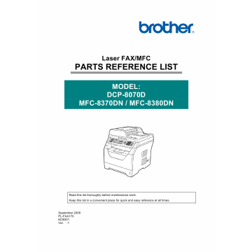 Brother Laser-MFC 8370 8380 DN DCP8070 D Parts Reference