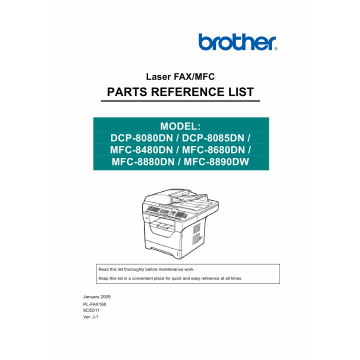Brother Laser-MFC 8480 8680 8880 8890 DN-DW DCP8080DB 8085DN Parts Reference