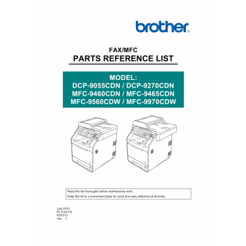 Brother Laser-MFC 9460 9465 9560 9970 CDN DCP9055 9270 CDN Parts Reference