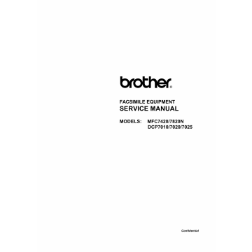 Brother MFC 7420 7820N DCP7010 7020 7025 Service Manual