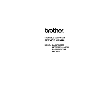 Brother MFC 8300 8600 8700 9650 FAX4750 5750 8350P 8750P Service Manual and Parts