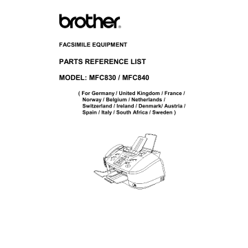 Brother MFC 830 840 Parts Reference