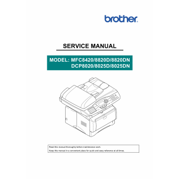Brother MFC 8420 8820D 8820DN DCP8020 8025D 8025DN Service Manual