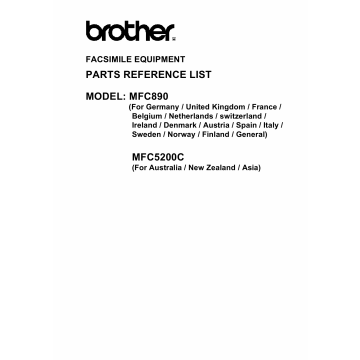 Brother MFC 890 5200C Parts Reference