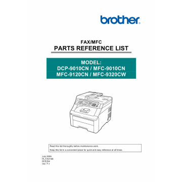 Brother MFC 9010 9120 9320 CN-CW DCP9010CN Parts Reference