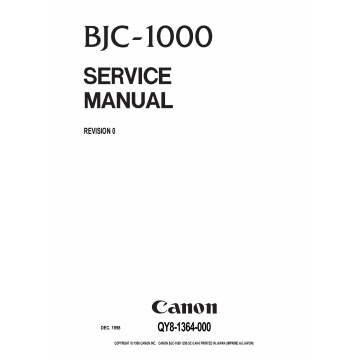 Canon BubbleJet BJC-1000 Service Manual