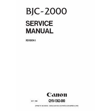 Canon BubbleJet BJC-2000 Service Manual