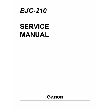 Canon BubbleJet BJC-210 Service Manual