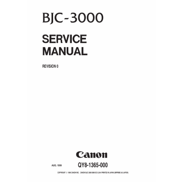 Canon BubbleJet BJC-3000 Service Manual