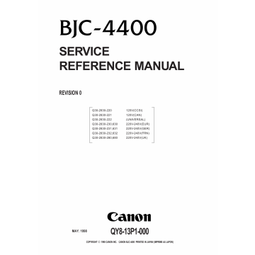 Canon BubbleJet BJC-4400 Service Manual