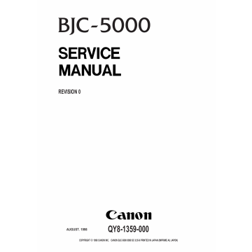 Canon BubbleJet BJC-5000 Service Manual