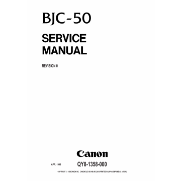 Canon BubbleJet BJC-50 Service Manual