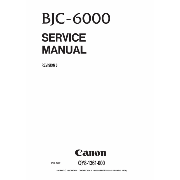 Canon BubbleJet BJC-6000 Service Manual
