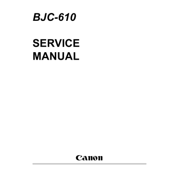 Canon BubbleJet BJC-610 Service Manual