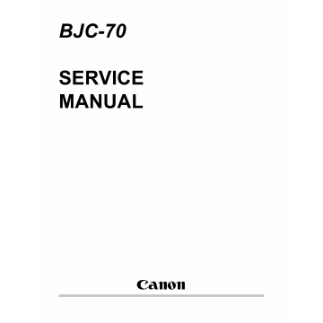 Canon BubbleJet BJC-70 Service Manual