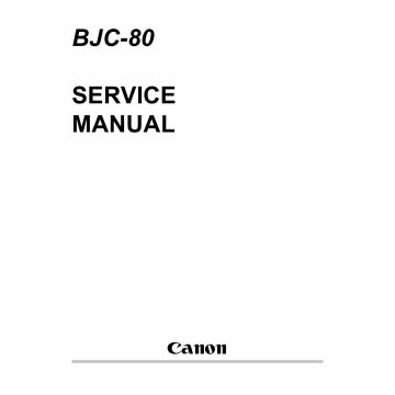 Canon BubbleJet BJC-80 Service Manual