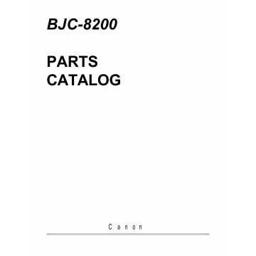 Canon BubbleJet BJC-8200 Parts Catalog Manual