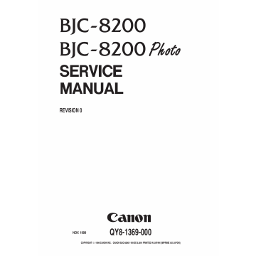 Canon BubbleJet BJC-8200 Service Manual