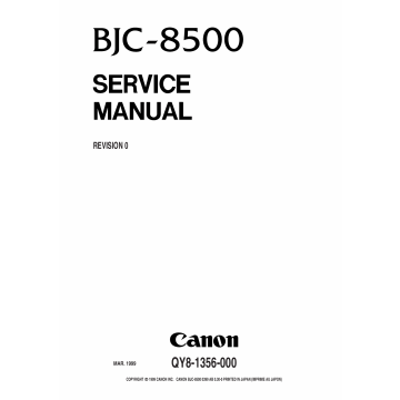 Canon BubbleJet BJC-8500 Service Manual