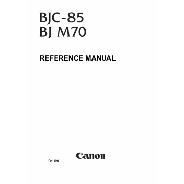 Canon BubbleJet BJC-85 Service Manual