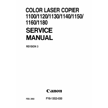 Canon ColorLaserCopier CLC-1100 1120 1130 1140 1150 1160 1180 Parts and Service Manual