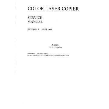 Canon ColorLaserCopier CLC-1 Parts and Service Manual