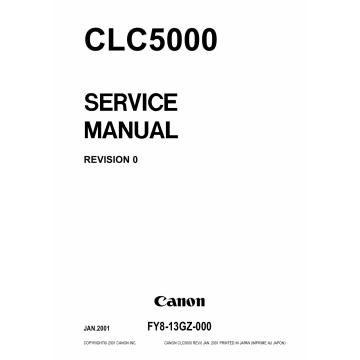 Canon ColorLaserCopier CLC-5000 Parts and Service Manual