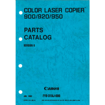 Canon ColorLaserCopier CLC-900 920 950 Parts Catalog Manual