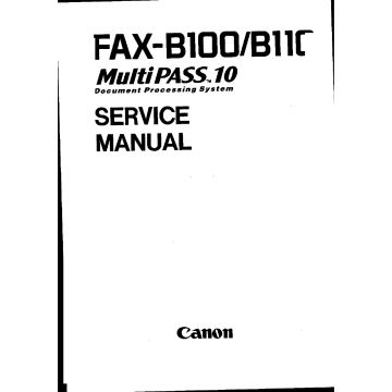 Canon FAX FP-B100 MultiPass-10 Parts and Service Manual