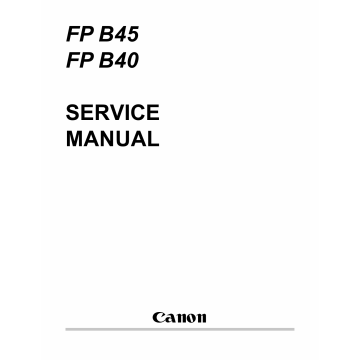 Canon FAX FP-B40 B45 Parts and Service Manual