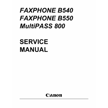Canon FAX FP-B540 B550 MultiPass-800 Parts and Service Manual
