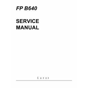 Canon FAX FP-B640 Parts and Service Manual