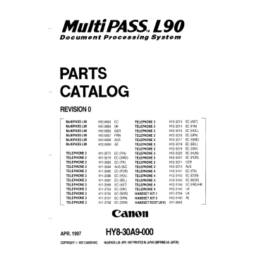 Canon FAX FP-L90 MultiPass Parts Catalog Manual