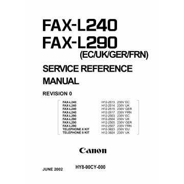 Canon FAX L240 L290 Parts and Service Manual