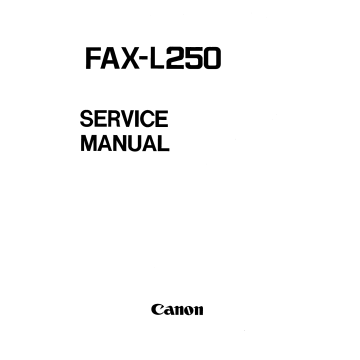 Canon FAX L250 Parts and Service Manual